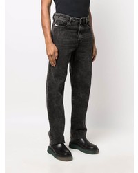 dunkelgraue Jeans mit Acid-Waschung von Diesel