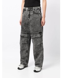 dunkelgraue Jeans mit Acid-Waschung von FIVE CM