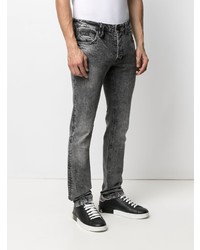 dunkelgraue Jeans mit Acid-Waschung von Philipp Plein