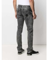 dunkelgraue Jeans mit Acid-Waschung von Philipp Plein