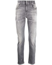dunkelgraue Jeans mit Destroyed-Effekten von 7 For All Mankind