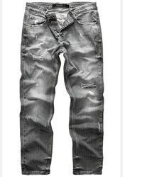 dunkelgraue Jeans mit Destroyed-Effekten von Amaci&Sons
