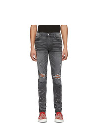dunkelgraue Jeans mit Destroyed-Effekten von Amiri