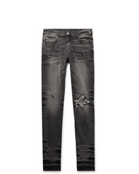 dunkelgraue Jeans mit Destroyed-Effekten von Amiri