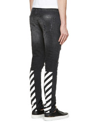 dunkelgraue Jeans mit Destroyed-Effekten von Off-White