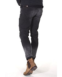 dunkelgraue Jeans mit Destroyed-Effekten von Bright Jeans
