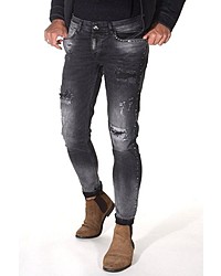 dunkelgraue Jeans mit Destroyed-Effekten von Bright Jeans
