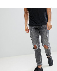 dunkelgraue Jeans mit Destroyed-Effekten von Brooklyn Supply Co.