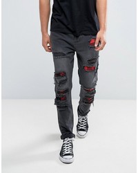 dunkelgraue Jeans mit Destroyed-Effekten von Cayler & Sons