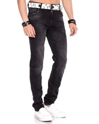 dunkelgraue Jeans mit Destroyed-Effekten von Cipo & Baxx