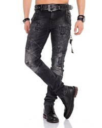 dunkelgraue Jeans mit Destroyed-Effekten von Cipo & Baxx