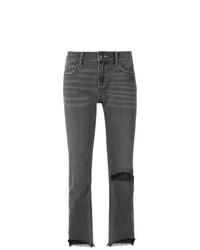 dunkelgraue Jeans mit Destroyed-Effekten von Current/Elliott