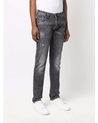 dunkelgraue Jeans mit Destroyed-Effekten von Philipp Plein