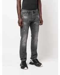 dunkelgraue Jeans mit Destroyed-Effekten von Philipp Plein