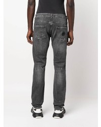 dunkelgraue Jeans mit Destroyed-Effekten von Philipp Plein