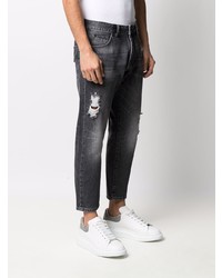 dunkelgraue Jeans mit Destroyed-Effekten von Philipp Plein