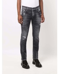 dunkelgraue Jeans mit Destroyed-Effekten von Dondup