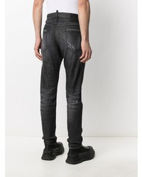 dunkelgraue Jeans mit Destroyed-Effekten von DSQUARED2