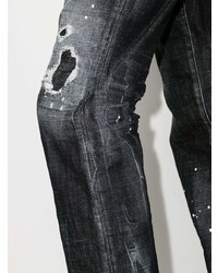 dunkelgraue Jeans mit Destroyed-Effekten von DSQUARED2