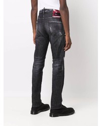 dunkelgraue Jeans mit Destroyed-Effekten von DSQUARED2