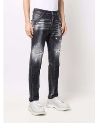 dunkelgraue Jeans mit Destroyed-Effekten von DSQUARED2