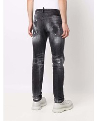 dunkelgraue Jeans mit Destroyed-Effekten von DSQUARED2