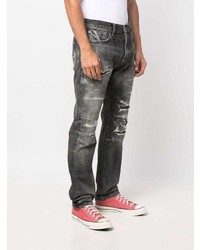 dunkelgraue Jeans mit Destroyed-Effekten von Neighborhood