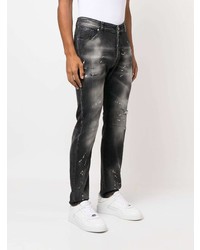 dunkelgraue Jeans mit Destroyed-Effekten von John Richmond