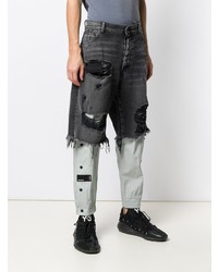 dunkelgraue Jeans mit Destroyed-Effekten von Unravel Project