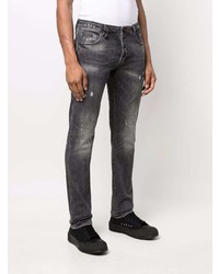 dunkelgraue Jeans mit Destroyed-Effekten von Philipp Plein