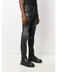 dunkelgraue Jeans mit Destroyed-Effekten von DSQUARED2