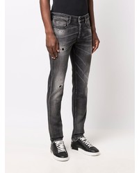 dunkelgraue Jeans mit Destroyed-Effekten von Emporio Armani