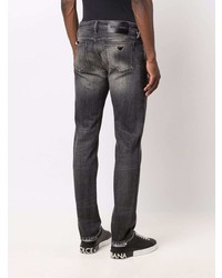 dunkelgraue Jeans mit Destroyed-Effekten von Emporio Armani