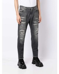 dunkelgraue Jeans mit Destroyed-Effekten von Dolce & Gabbana