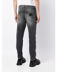 dunkelgraue Jeans mit Destroyed-Effekten von Dolce & Gabbana