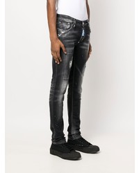 dunkelgraue Jeans mit Destroyed-Effekten von Philipp Plein