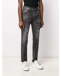 dunkelgraue Jeans mit Destroyed-Effekten von Neil Barrett