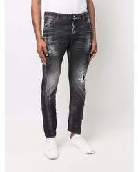 dunkelgraue Jeans mit Destroyed-Effekten von DSQUARED2