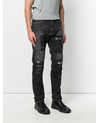 dunkelgraue Jeans mit Destroyed-Effekten von Philipp Plein