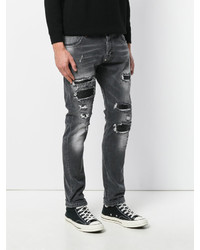 dunkelgraue Jeans mit Destroyed-Effekten von Philipp Plein