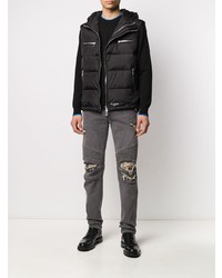 dunkelgraue Jeans mit Destroyed-Effekten von Balmain