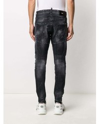 dunkelgraue Jeans mit Destroyed-Effekten von DSQUARED2