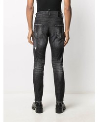 dunkelgraue Jeans mit Destroyed-Effekten von DSQUARED2