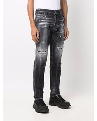 dunkelgraue Jeans mit Destroyed-Effekten von DSQUARED2