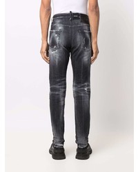 dunkelgraue Jeans mit Destroyed-Effekten von DSQUARED2