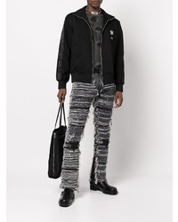 dunkelgraue Jeans mit Destroyed-Effekten von 1017 Alyx 9Sm