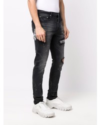 dunkelgraue Jeans mit Destroyed-Effekten von purple brand