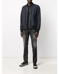 dunkelgraue Jeans mit Destroyed-Effekten von DSQUARED2