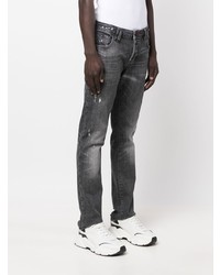 dunkelgraue Jeans mit Destroyed-Effekten von Philipp Plein