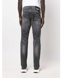 dunkelgraue Jeans mit Destroyed-Effekten von Philipp Plein